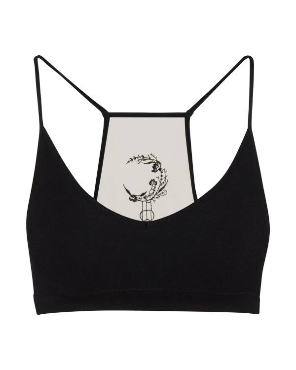 Steve Madden Roo Mesh Bralette Women's Tops Black | SM-856UE