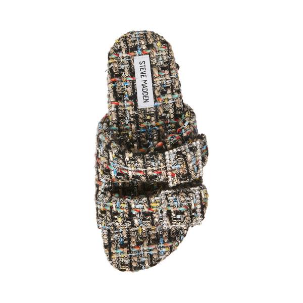 Steve Madden Sandstorm Women's Slippers Black Multicolor | SM-085WT