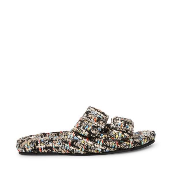 Steve Madden Sandstorm Women\'s Slippers Black Multicolor | SM-085WT