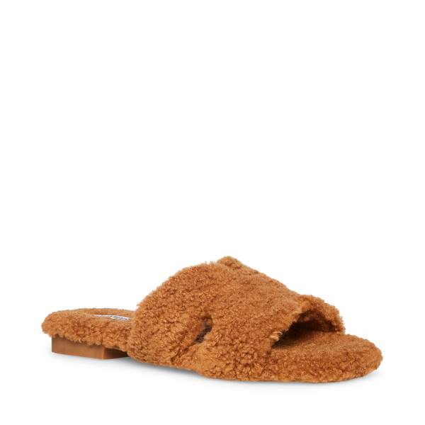 Steve Madden Seek Cognac Women's Slippers Brown | SM-974WB