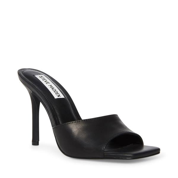 Steve Madden Signal Leather Women's Heels Black | SM-082WA