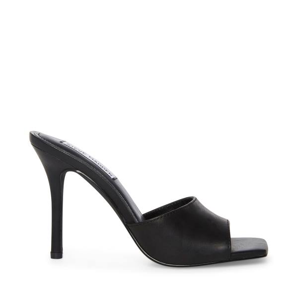 Steve Madden Signal Leather Women\'s Heels Black | SM-082WA