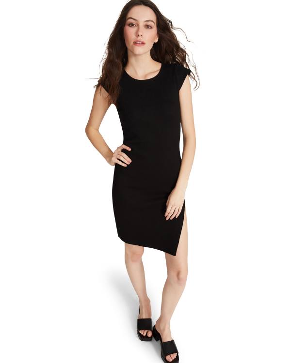 Steve Madden Sips Tee  Women's Dress Black | SM-853ZV