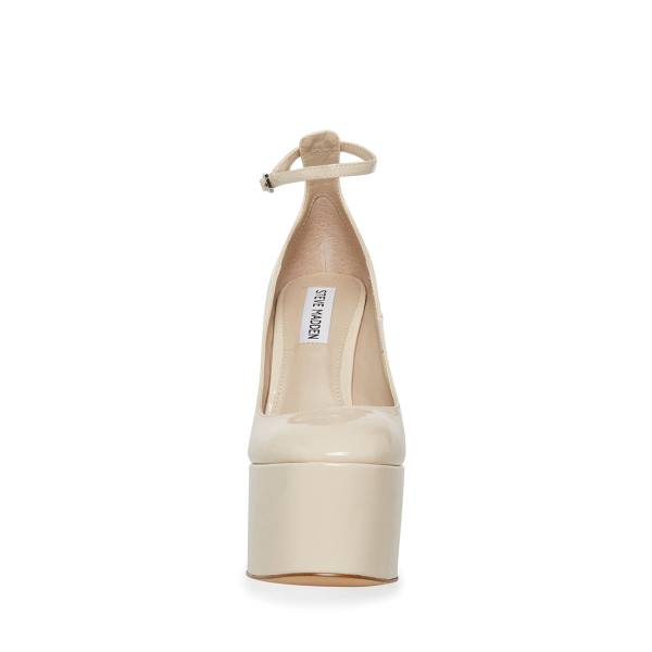 Steve Madden Skyrise Bone Patent Women's Heels Beige | SM-264WB