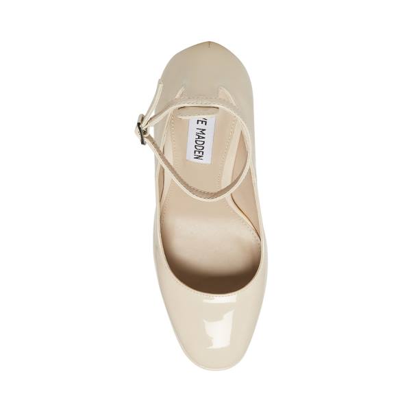 Steve Madden Skyrise Bone Patent Women's Heels Beige | SM-264WB