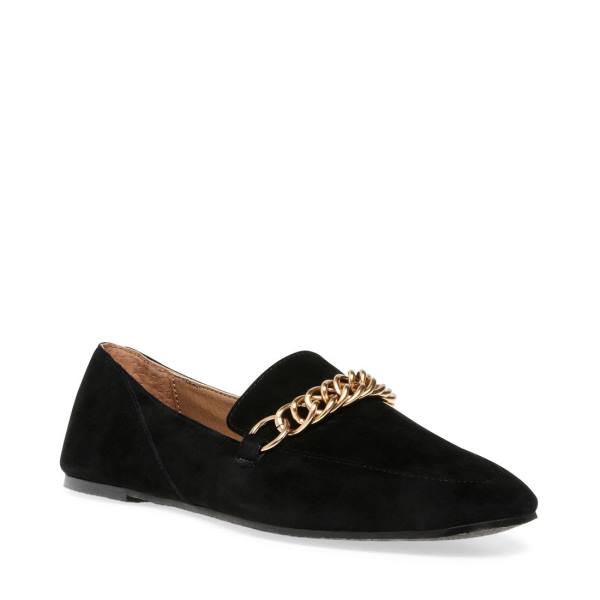 Steve Madden Soprano Suede Women's Flat Shoes Black | SM-268XT