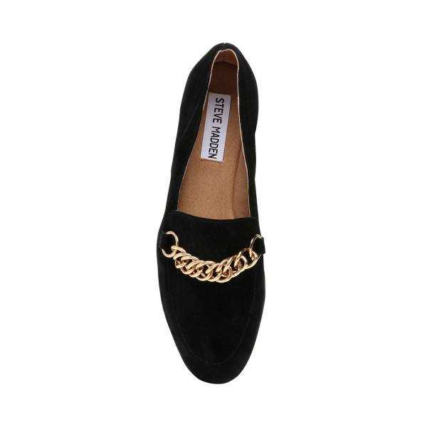 Steve Madden Soprano Suede Women's Flat Shoes Black | SM-268XT