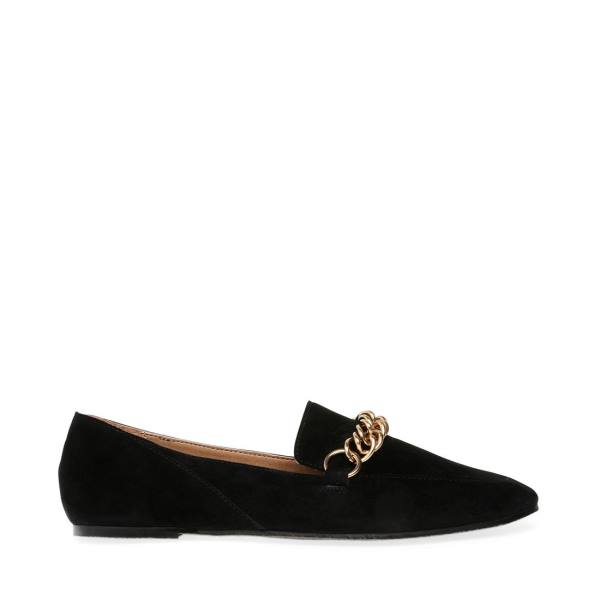 Steve Madden Soprano Suede Women\'s Flat Shoes Black | SM-268XT