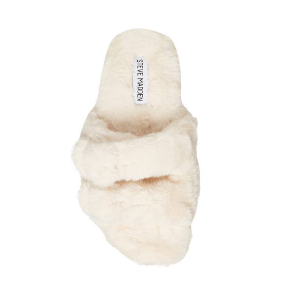 Steve Madden Staycation Bone Women's Slippers Beige | SM-013RG