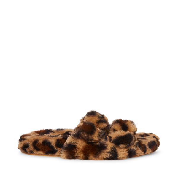 Steve Madden Staycation Leopard Women\'s Slippers Leopard | SM-534UW