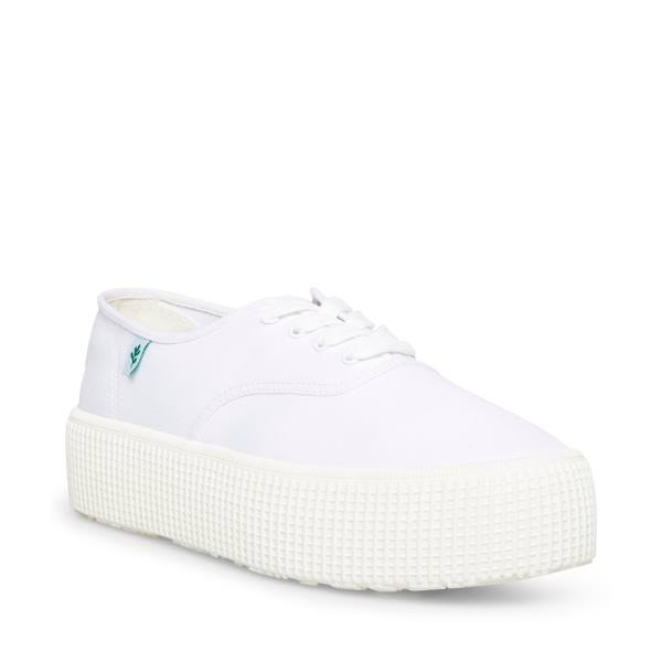 Steve Madden Stream Fabric Women's Sneakers White | SM-251WH