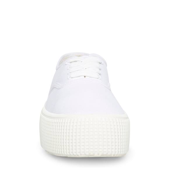 Steve Madden Stream Fabric Women's Sneakers White | SM-251WH