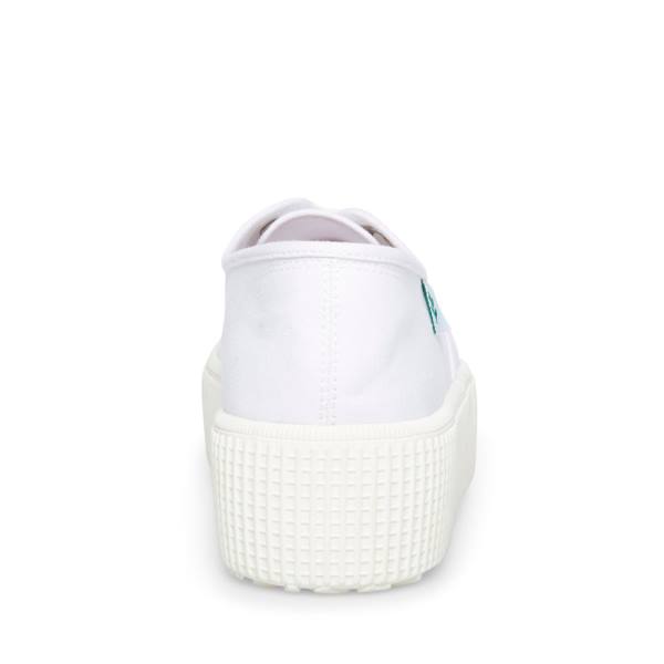 Steve Madden Stream Fabric Women's Sneakers White | SM-251WH