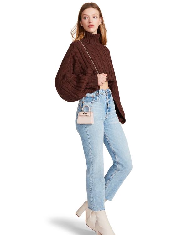 Steve Madden Sweater Poncho Women's Tops Brown | SM-792KG