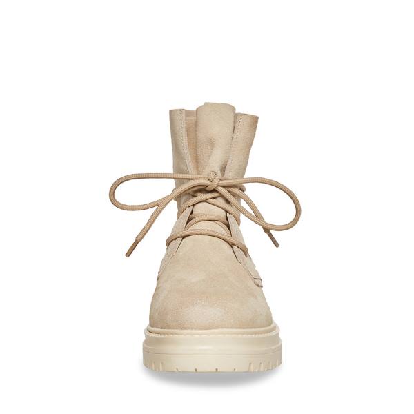 Steve Madden Tahoe Bone Suede Women's Booties Beige | SM-754FI