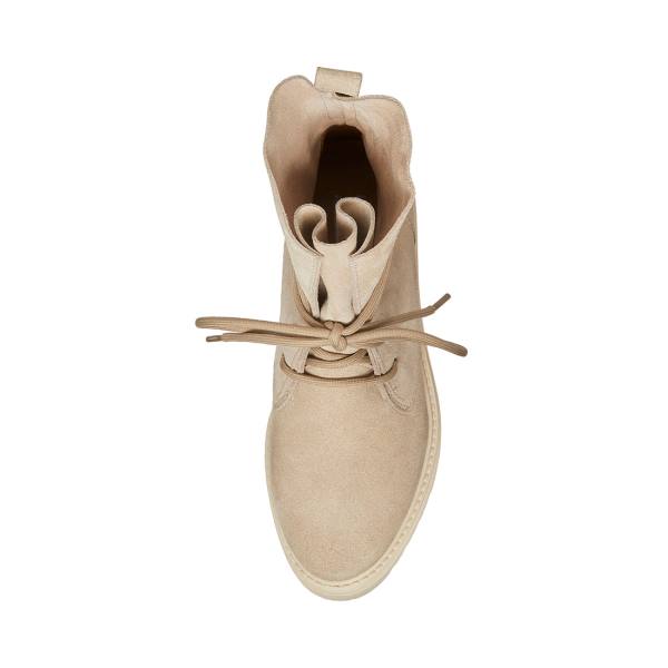 Steve Madden Tahoe Bone Suede Women's Booties Beige | SM-754FI