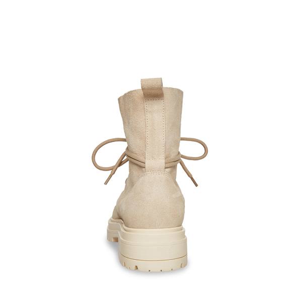 Steve Madden Tahoe Bone Suede Women's Booties Beige | SM-754FI