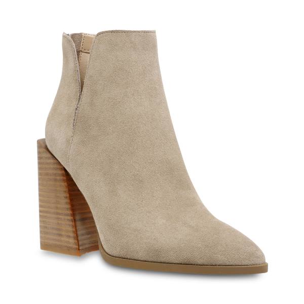 Steve Madden Taylen Tan Suede Women's Booties Brown | SM-063CV