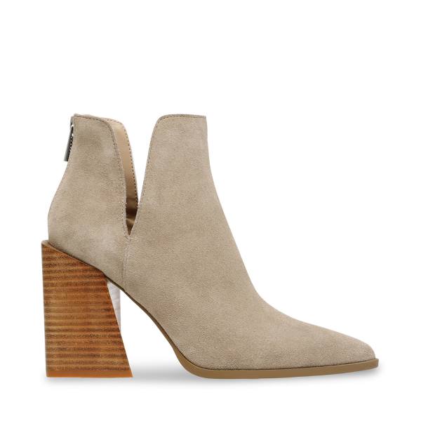 Steve Madden Taylen Tan Suede Women\'s Booties Brown | SM-063CV