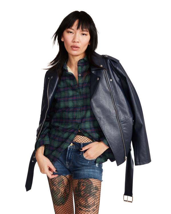 Steve Madden Teddy Lined Flannel Women's Jackets Green | SM-014DJ