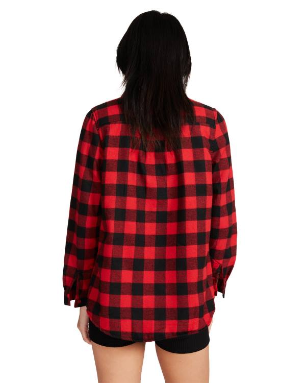 Steve Madden Teddy Lined Flannel Women's Jackets Red | SM-042OC