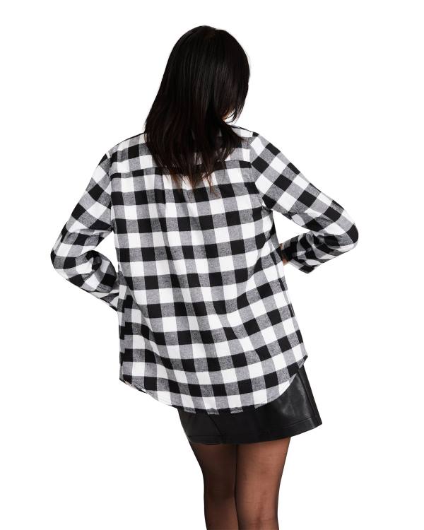 Steve Madden Teddy Lined Flannel Women's Jackets Black | SM-239OC