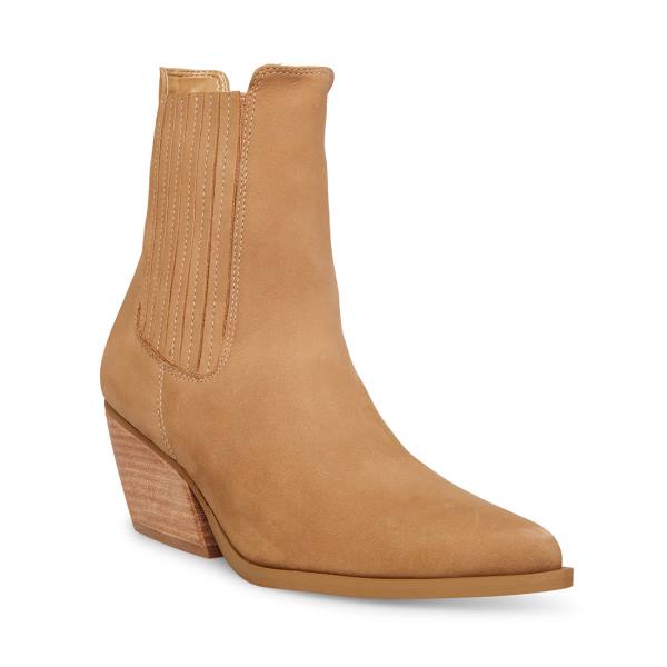 Steve Madden Terezza Tan Nubuck Women's Booties Brown | SM-615UV