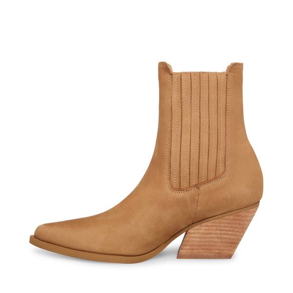 Steve Madden Terezza Tan Nubuck Women's Booties Brown | SM-615UV