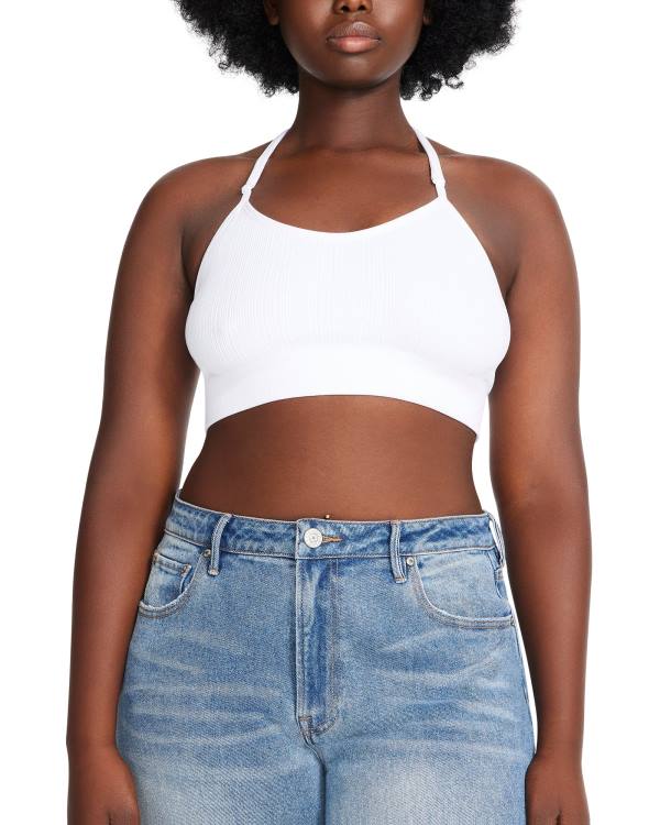 Steve Madden The Ella Mesh Bralette Plus Women's Tops White | SM-529LM