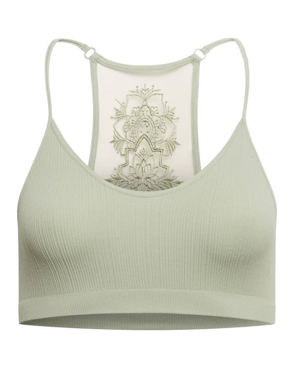 Steve Madden The Ella Mesh Bralette Sage Plus Women's Tops Green | SM-081JH