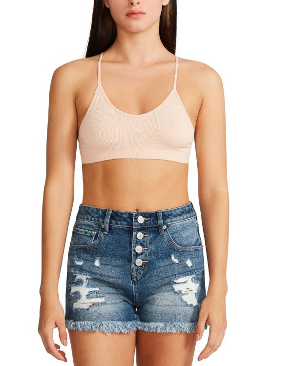 Steve Madden The Ella Mesh Bralette Tan Women's Tops Brown | SM-178CQ