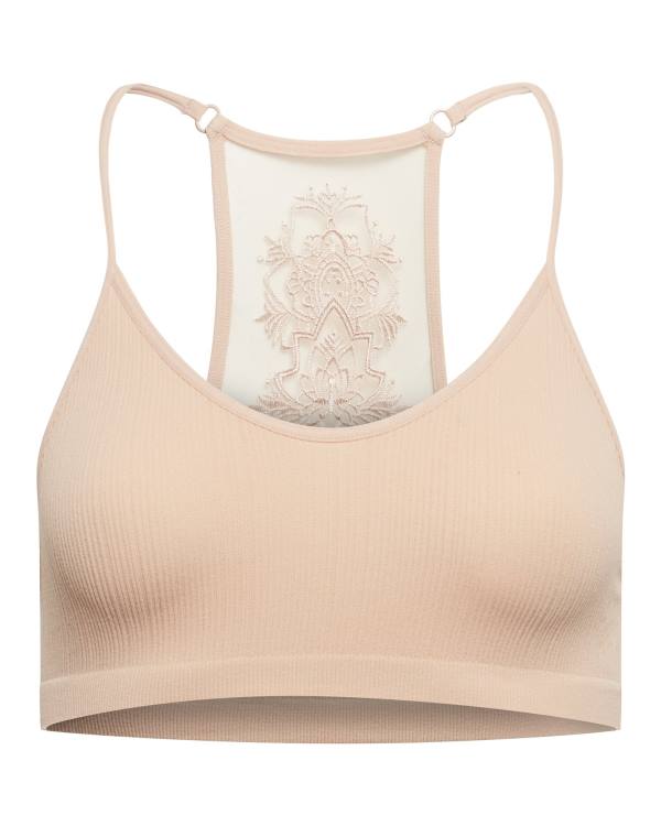 Steve Madden The Ella Mesh Bralette Tan Plus Women's Tops Brown | SM-485RU