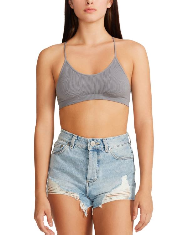 Steve Madden The Ella Mesh Bralette Women's Tops Grey | SM-096LQ