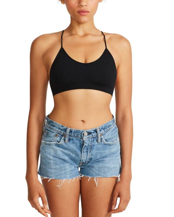 Steve Madden The Ella Mesh Bralette Women's Tops Black | SM-409TV