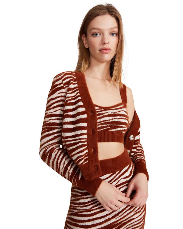 Steve Madden Three Piece Skirt Set Women\'s Loungewear Brown | SM-295GW