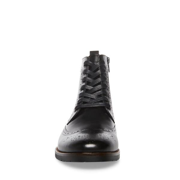 Steve Madden Tilman Leather Men's Booties Black | SM-309NV