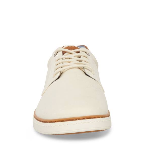 Steve Madden Tom Off-white Men's Sneakers White | SM-054SV