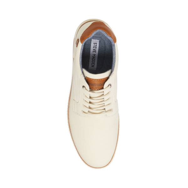 Steve Madden Tom Off-white Men's Sneakers White | SM-054SV