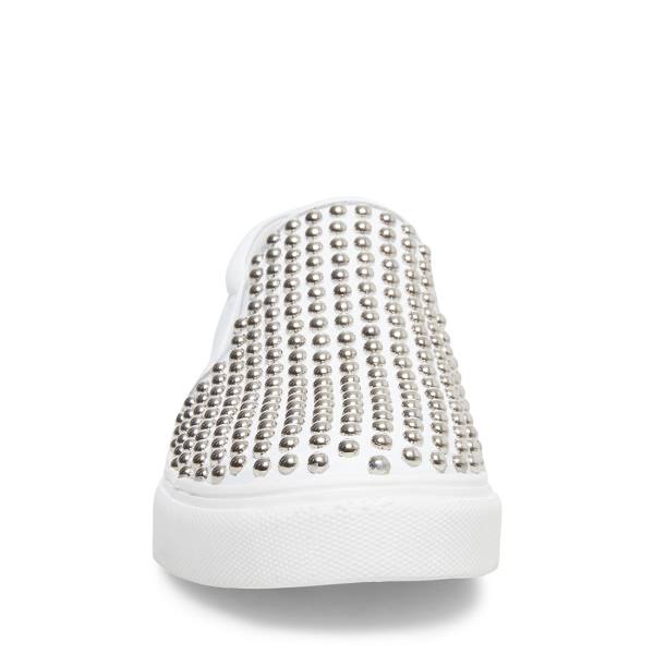 Steve Madden Torin With Studs Women's Sneakers White | SM-851MS