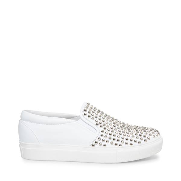 Steve Madden Torin With Studs Women\'s Sneakers White | SM-851MS