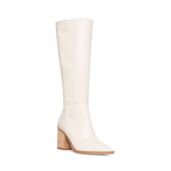 Steve Madden Tove Bone Leather Women's Boots Beige | SM-123LJ