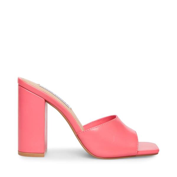 Steve Madden Trendy Leather Women\'s Heels Pink | SM-890RA