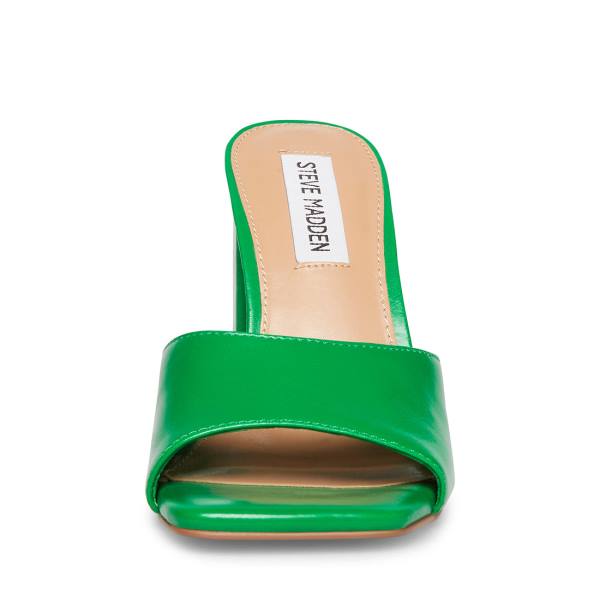 Steve Madden Trendy Leather Women's Heels Green | SM-953HI