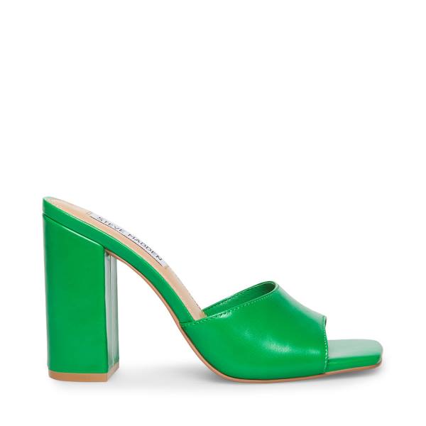 Steve Madden Trendy Leather Women\'s Heels Green | SM-953HI