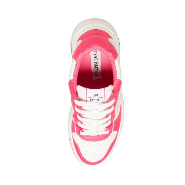 Steve Madden Tristina Fuschia Women's Sneakers White | SM-470VS