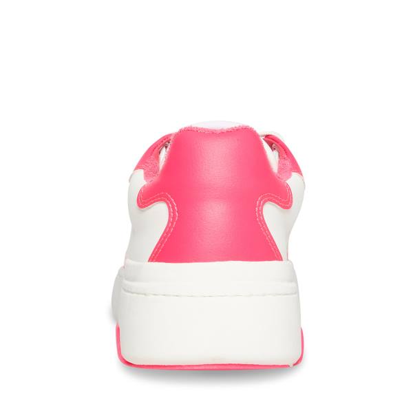 Steve Madden Tristina Fuschia Women's Sneakers White | SM-470VS