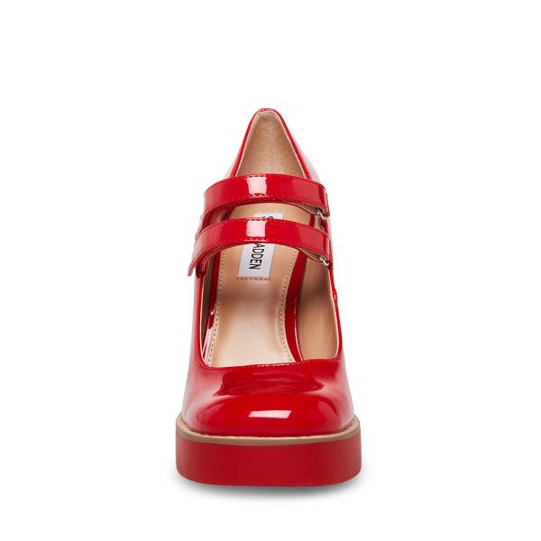 Steve Madden Twice Patent Women's Heels Red | SM-208YR