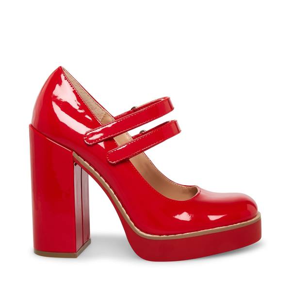 Steve Madden Twice Patent Women\'s Heels Red | SM-208YR