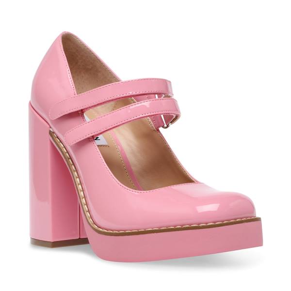 Steve Madden Twice Patent Women's Heels Pink | SM-385MF