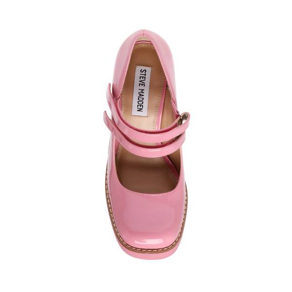 Steve Madden Twice Patent Women's Heels Pink | SM-385MF